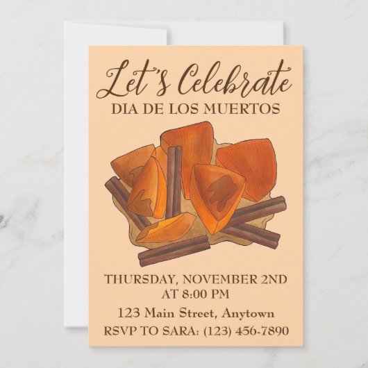 ディアデロスムエルトスメキシカンカラバザエンタカフード 招待状 (正面)