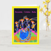 ディアデロスムエルトスリーブン祝ズダンス カード (黄色い花)