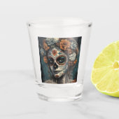 ディアデロスムエルトス色彩の鮮やか顔 ショットグラス (正面)