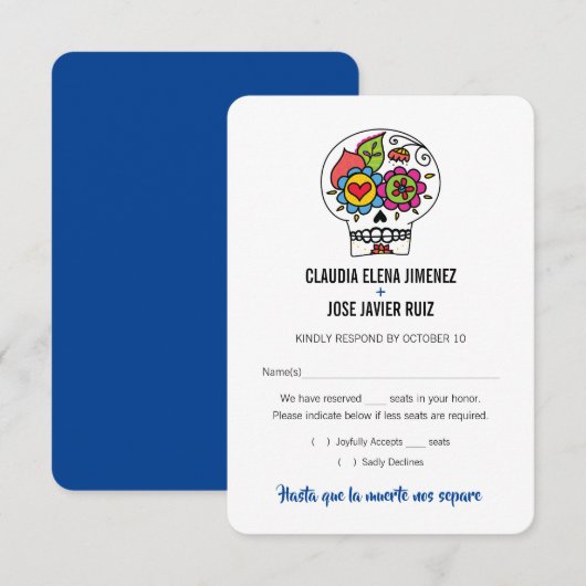 ディアドロスムエルトの結婚式出欠確認カード 招待状 (正面/裏面)