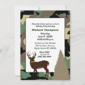 ディアハンターカモフラージュ誕生日招待状 招待状 (正面)