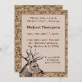 ディアハンターカモフラージュ誕生日招待状 招待状 (正面/裏面)