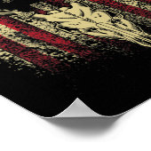 ディアハンターズディアースカルオンアメリカ国旗 ポスター (角)