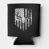 ディアハンターズディアースカルオンアメリカ国旗 缶クーラー (正面)