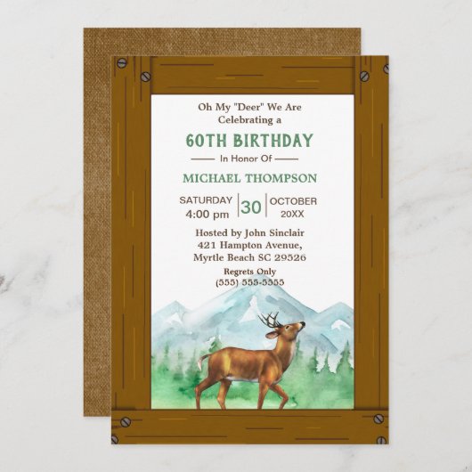 ディアハンターニーエイジ誕生日招待状 招待状 (正面/裏面)