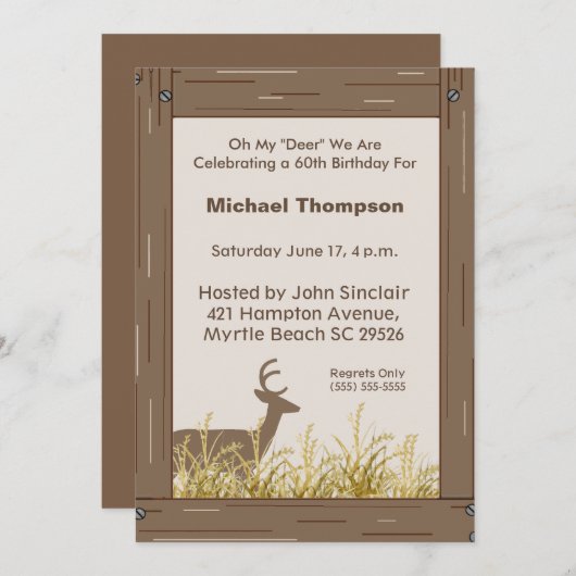 ディアハンター誕生日招待状 招待状 (正面/裏面)