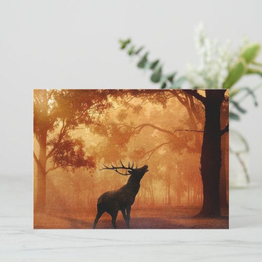 ディアハンター〔雄ジカの〕枝角ズ誕生日 招待状 (スタンド正面)