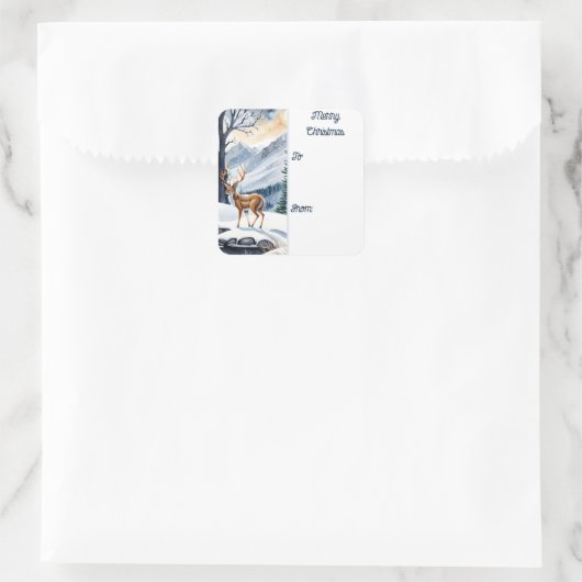 ディアバイザスノーレイククリスマスギフトラベル スクエアシール (バッグ)