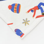 ディアバレーユタワサッチスキースノーボードパターン フリースブランケット (角)