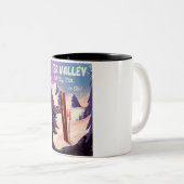 ディアバレー、パークシティ、ユタ、スキー旅行ポスター。 ツートーンマグカップ (正面右)