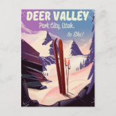 ディアバレー、パークシティ、ユタ、スキー旅行ポスター。 ポストカード (正面)