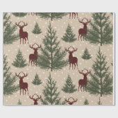 ディアパインツリーホリデークリスマスウェッピング紙 ラッピングペーパー (フラット)