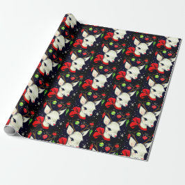 ディアパターンレトロクリスマスプレゼント ラッピングペーパー