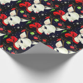 ディアパターンレトロクリスマスプレゼント ラッピングペーパー (角)