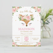 ディアピンクフローラウッドランドアニマルズバースデーパーティー 招待状 (スタンド正面)