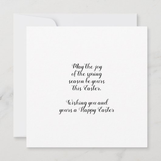 ディアファウンと春の花イースターホリデイ カード (裏面)