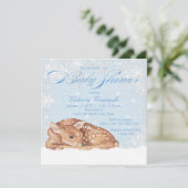 ディアファウンスノーフレークボーイベビーシャワー招待状 招待状 (スタンド正面)