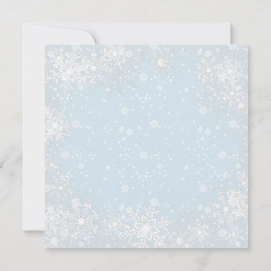 ディアファウンスノーフレークボーイベビーシャワー招待状 招待状 (裏面)