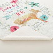 ディアファウンベビーガール統計ウォーターカラーリース シェルパブランケット (3/4)