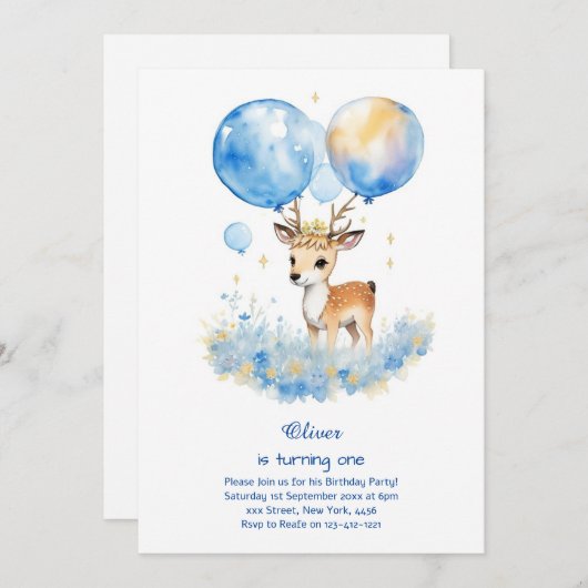 ディアファースト誕生日招待状 招待状 (正面/裏面)