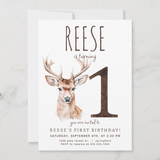 ディアファースト誕生日招待状 招待状 (正面)