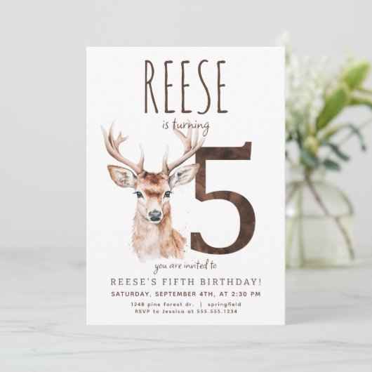 ディアフィフス誕生日招待状 招待状 (スタンド正面)