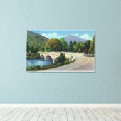 ディアフィールド川にかかる橋のビュー キャンバスプリント (インサイチュ (ウッドフロア))