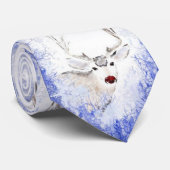 ディアブルー雪のクリスマスおもしろい ネクタイ (ロール)