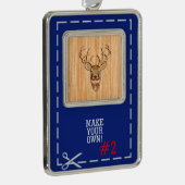 ディアヘッドウッドグレインスタイル シルバープレートフレームオーナメント (右)