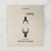 ディアヘッド素朴〔雄ジカの〕枝角結婚ズテーブルシートプレイス プレイスカード (外部開封)