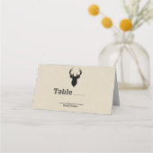 ディアヘッド素朴〔雄ジカの〕枝角結婚ズテーブルシートプレイス プレイスカード (裏面)