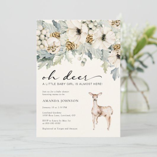 ディアベビーガールシャワー招待状 招待状 (スタンド正面)