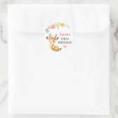 ディアベビーガールファースト誕生日ドードゲストフライトピンク ラウンドシール (バッグ)