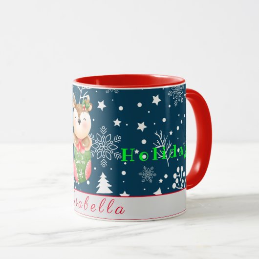 ディアホリデカスタマイズー文字とネームマグカップ マグカップ (正面右)