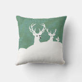 ディアホワイトセージ緑トナカイ科 クッション (裏面)