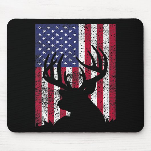 ディアボウ狩りティートホワイトテールハンターアメリカンフラ マウスパッド (正面)