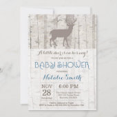 ディアボーイ赤ちゃんシャワー招待状素朴ウッドランド 招待状 (正面)