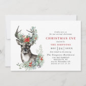 ディアポエレガントインセティアホリデークリスマスイブ 招待状 (正面)