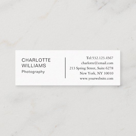 ディアマモダンントミニマルサロンヴィスティンカルテビジネス スキニー名刺 (裏面)