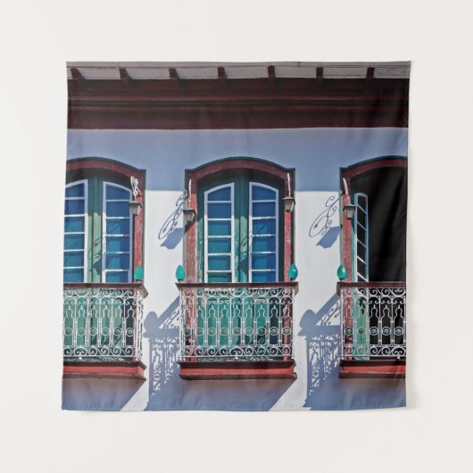 ディアマンティーナ、ミナスジェライス、Bのファサードのバルコニー タペストリー (正面)