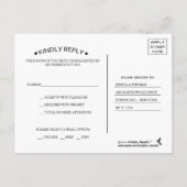 ディアマンテスノーフレーク&ブルーリボンウィンターウェディング インビテーションポストカード (裏面)