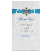ディアマンテスノーフレーク&ブルーリボンウィンターウェディング スモールペーパーバッグ (正面)