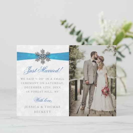 ディアマンテスノーフレーク&ブルーリボンウィンターウェディング 案内状 (スタンド正面)