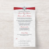 ディアマンテスノーフレーク&レッドリボン冬の結婚式 オールインワン招待状 (内側)