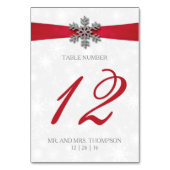 ディアマンテスノーフレーク&レッドリボン冬の結婚式 テーブルナンバー (裏面)