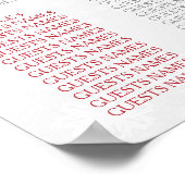 ディアマンテスノーフレーク&レッドリボン冬の結婚式 ポスター (角)