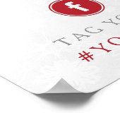 ディアマンテスノーフレーク&レッドリボン冬の結婚式 ポスター (角)