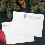 ディアマンテスノーフレーク&レッドリボン冬の結婚式 ラップアラウンドラベル