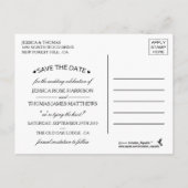 ディアマンテスノーフレーク&レッドリボン冬の結婚式 案内ポストカード (裏面)