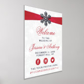 ディアマンテスノーフレーク&レッドリボン冬の結婚式 箔ポスター (レイダウン)